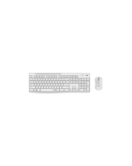 מקלדת ועכבר אלחוטיים Logitech MK295 Silent בצבע לבן בעברית ואנגלית